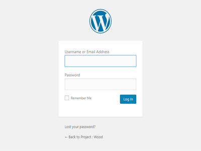 Default WordPress Login Page